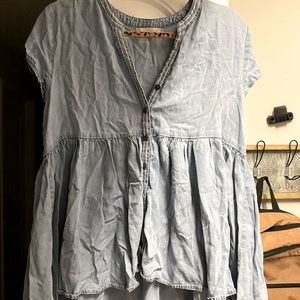 Chambray tunic top